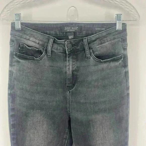 Judy Blue Jeans Charcoal Super Flare Fit Retro 70s Bellbottom Womens Sz 5/27 - Picture 2 of 12